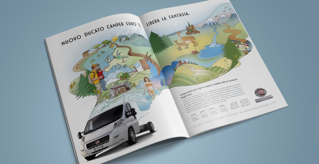 Press campaign proposal for Fiat Professional Camper